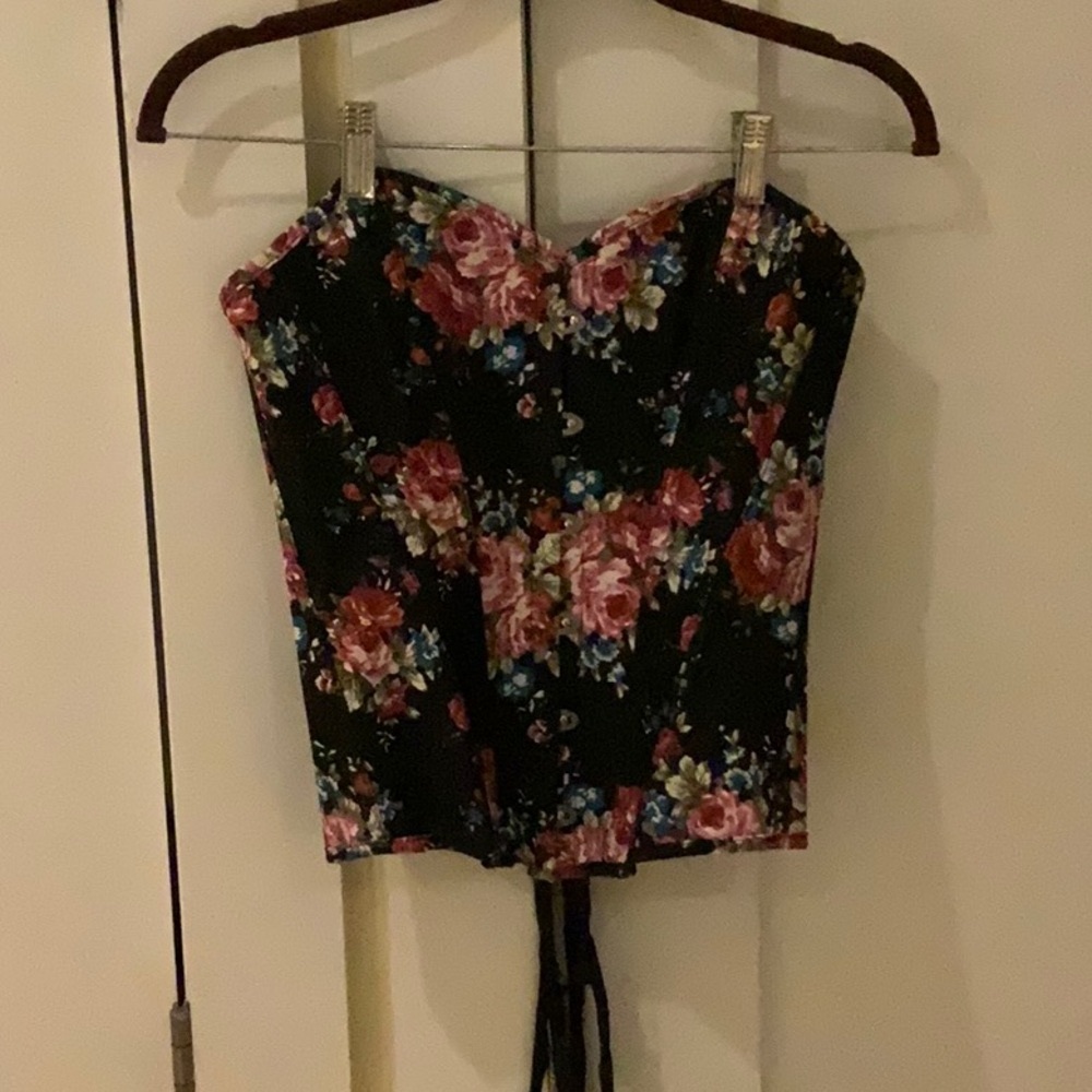 Floral pattern bustier NWOT - Picture 2 of 7